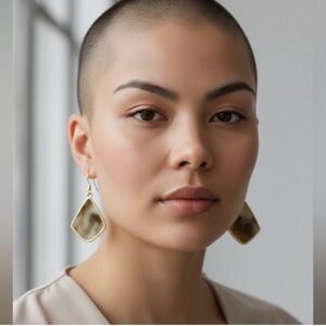 Hypoallergenic Elegant Gold and Brown Marble Earrings